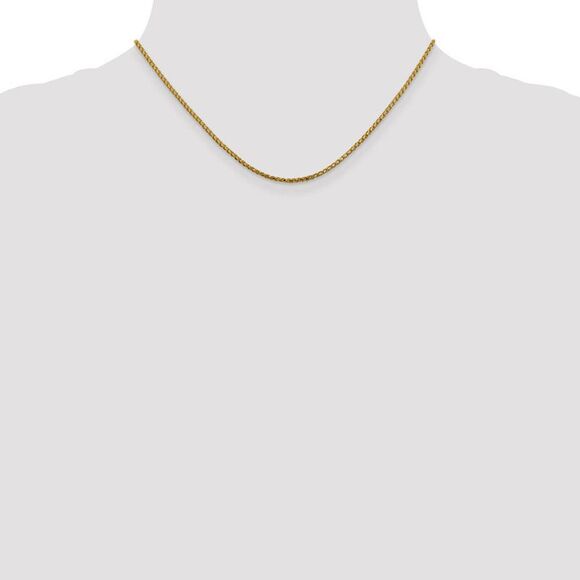 1.6mm 14k Yellow Gold Diamond Cut Open Franco Chain Necklace, 16 Inch - Picture 2 of 8